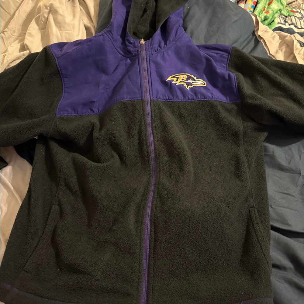 Baltimore Ravens Women's Black & Purple Full-Zip Fleece Jacket